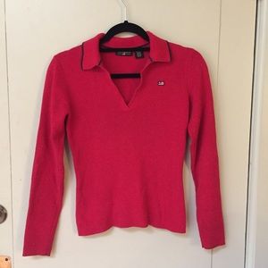 Ralph Lauren Vermillion Red Ribbed Polo Sweater